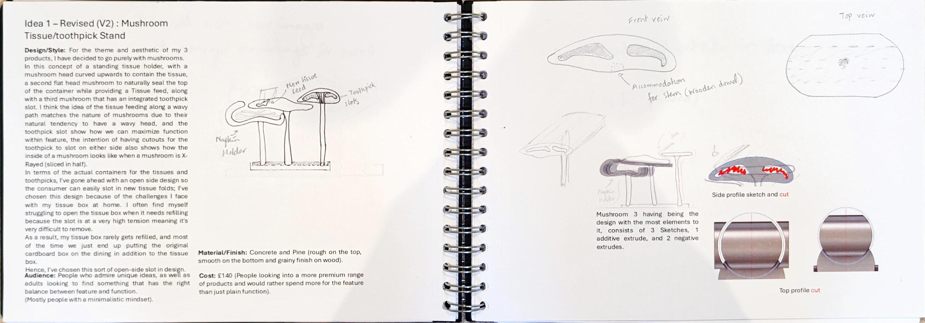 Mushroom Tissue Stand original tissue-feed drawing